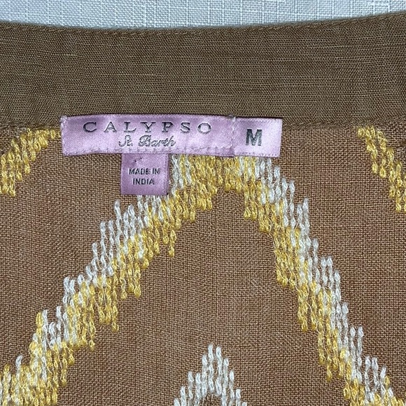 107 Calypso St Barth Linen Beaded Tunic Top - Picture 11 of 16